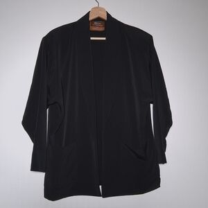 Vintage Blazer Black Open Front Lightweight Loose Fit